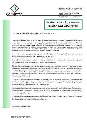 Dichiarazione "Nichelatura lucida"